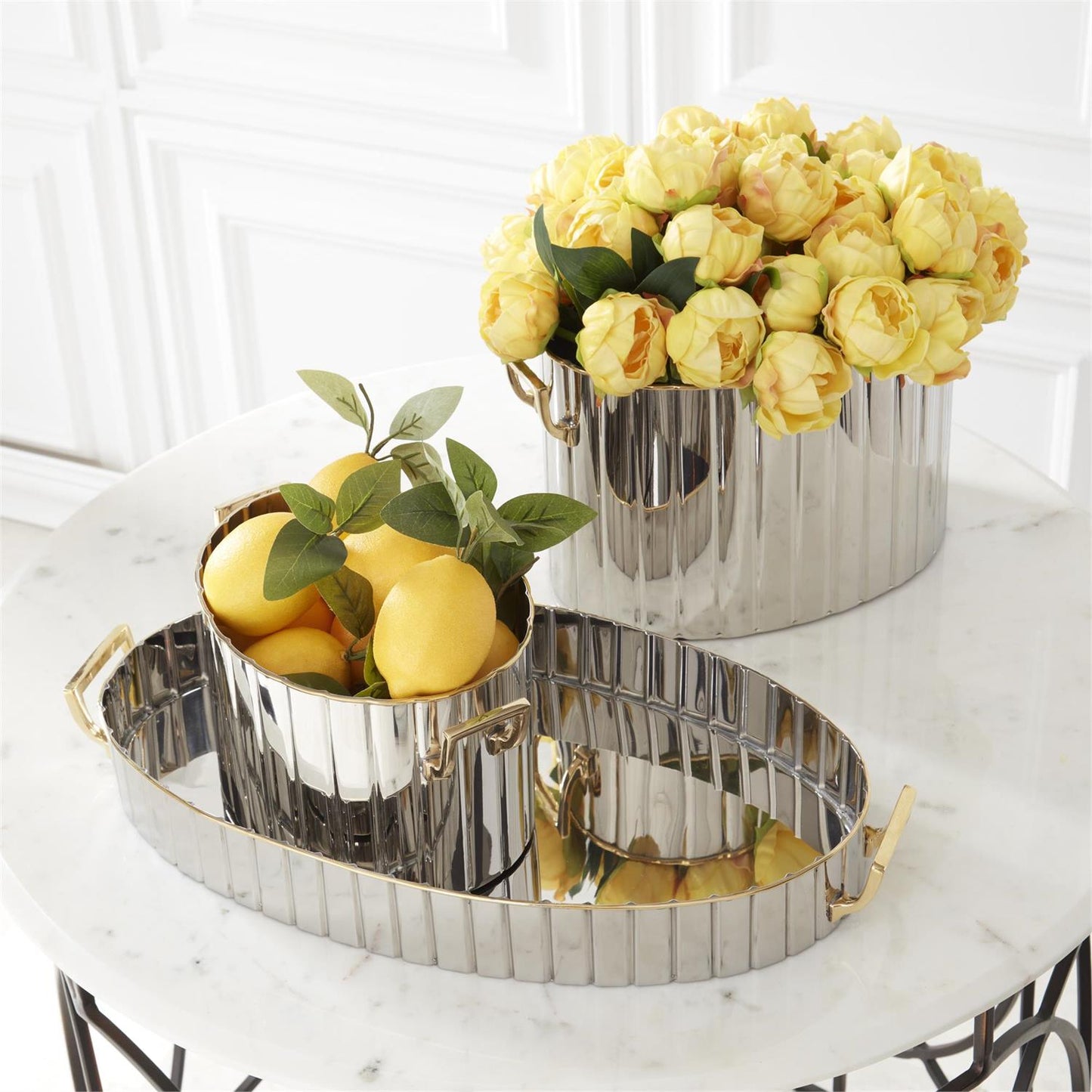 12" Real Touch Peony Bundle | 6 Stems | Yellow
