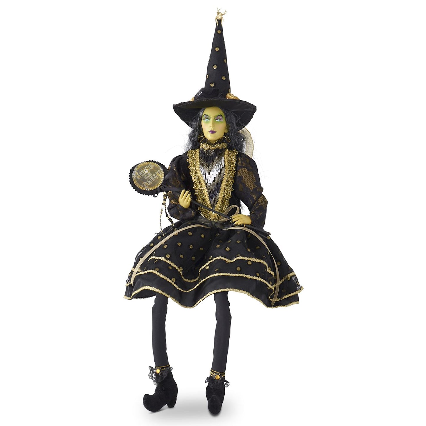 Sitting Clara Witch | Black & Gold | 28"