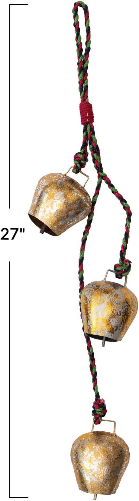 Hanging Metal Bells W/Braided Jute hanger