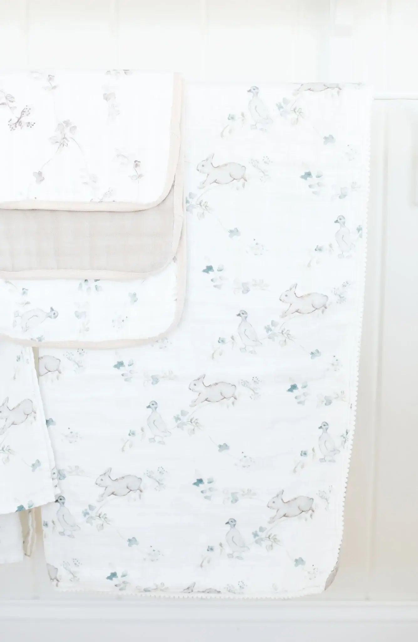 Organic Muslin Gauze Quilt Baby Blanket | Ivy Hollow Bunny