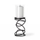 Omega I Small Black Metal Stacked Ring Table Candle Holder