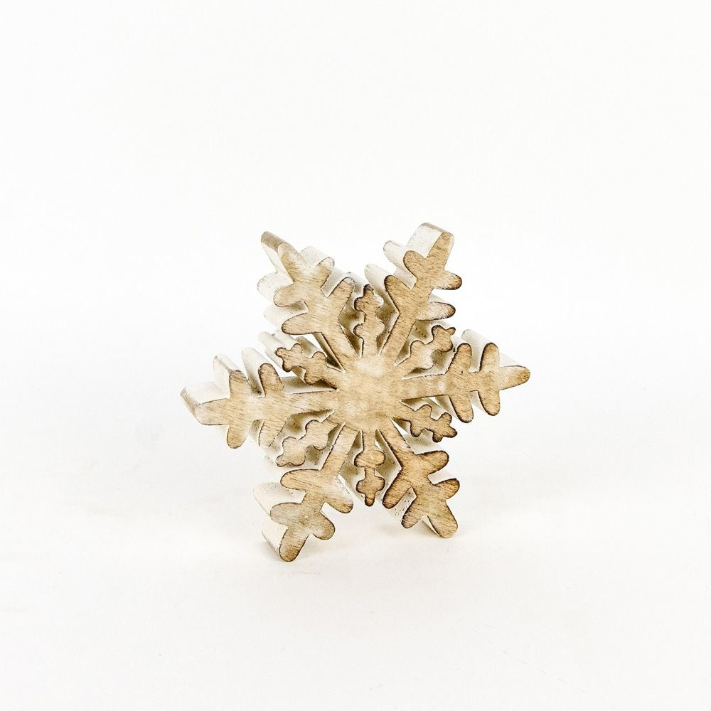 Mango Wood Cutout Snowflake