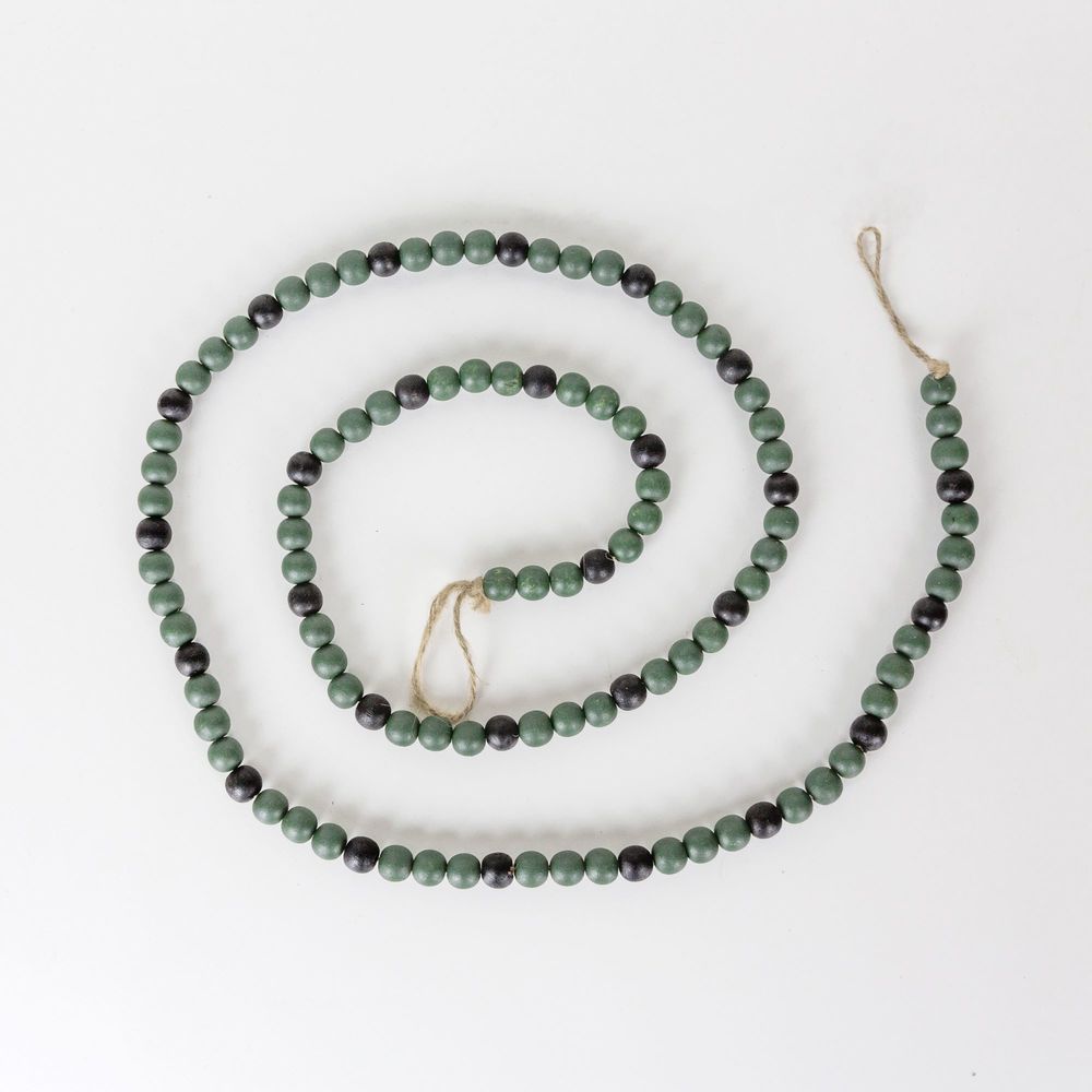 Wood Bead Garland | Green & Black