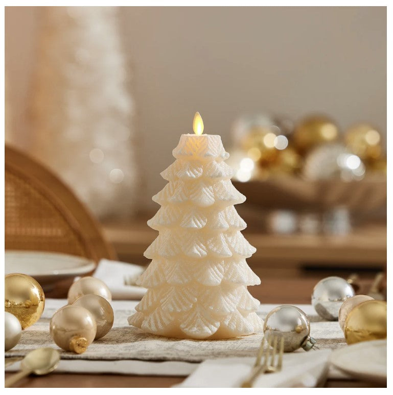Luminara Snowy White Tree Candle- 2 size options