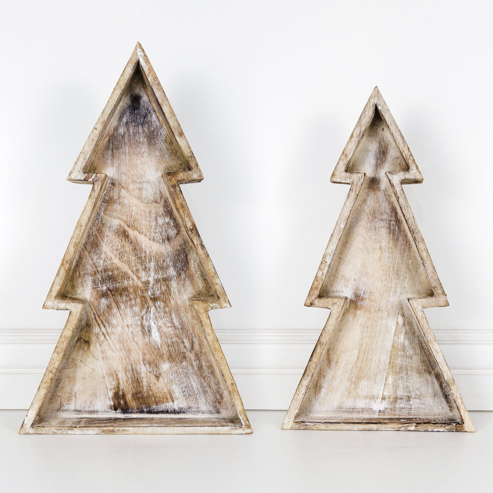 Mango Wood Nesting Tree Trays | Set of 2