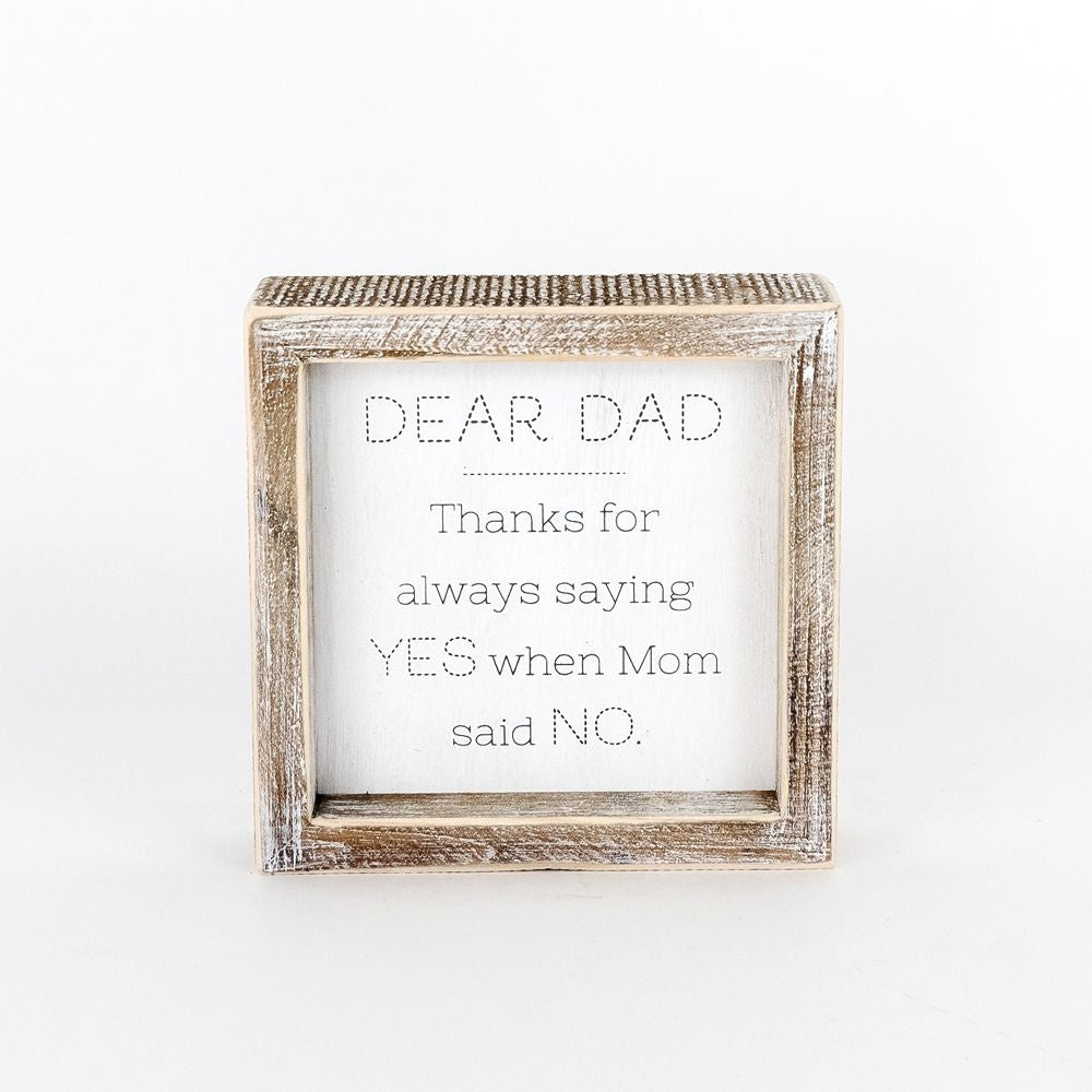 Wood Framed Sign | Dad/Dear Dad | Reversible