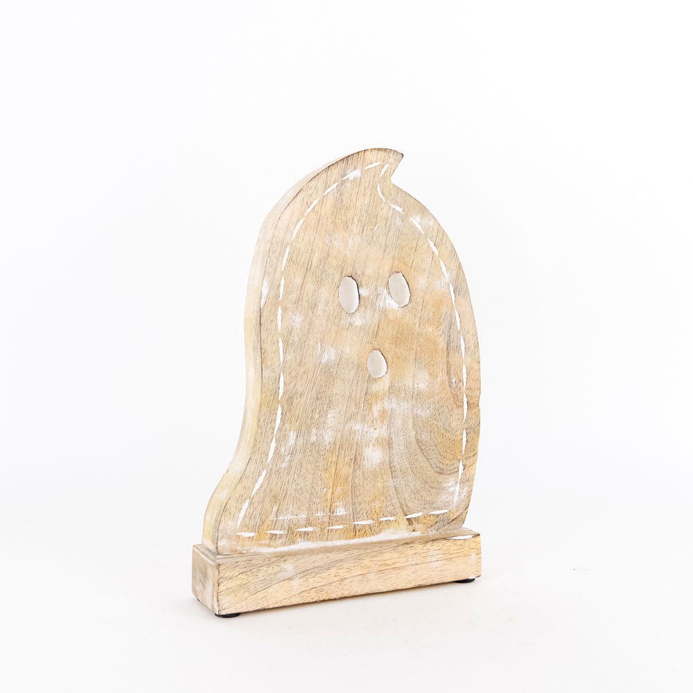 Ghost Mango Wood Cutout on a Stand | Set of 2