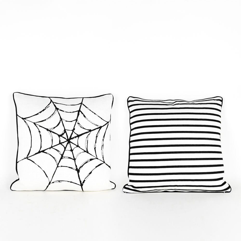 18" Linen Pillow | Webs/Stripes