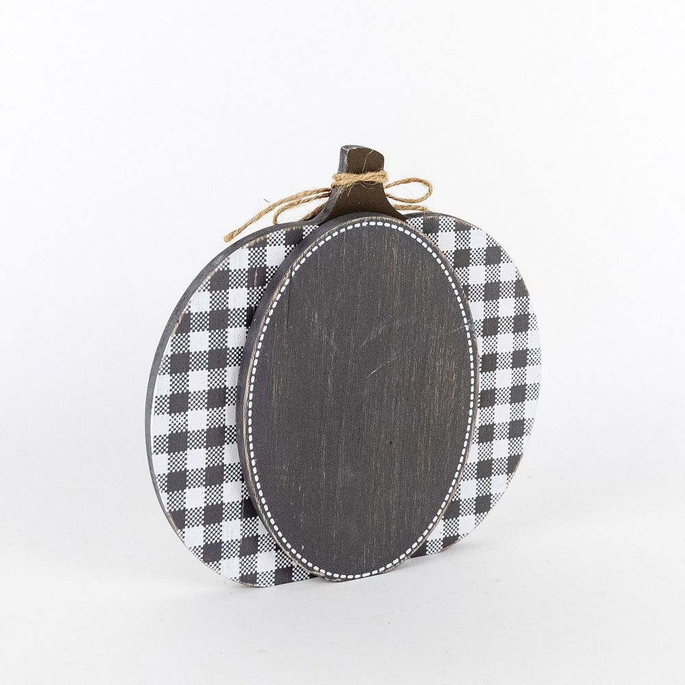 Chunky Wood Pumpkin Decor | Reversible | Grey
