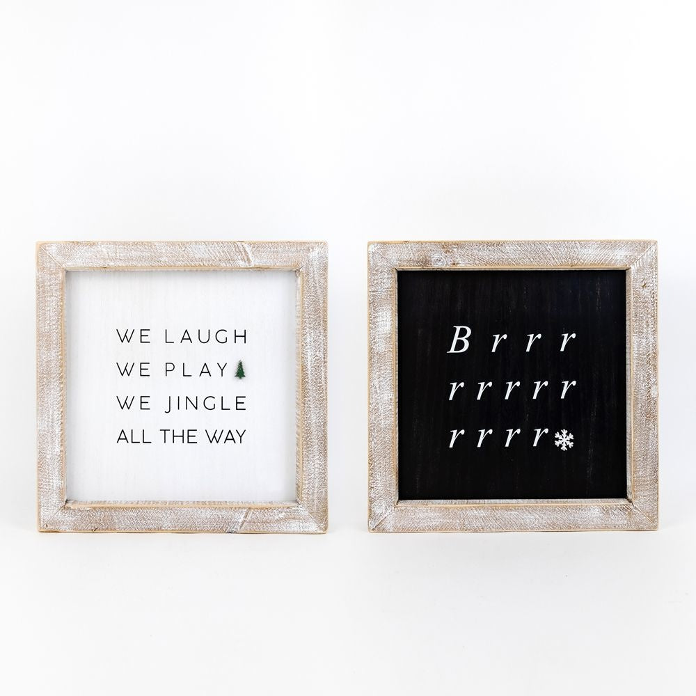 Wood Framed Sign | Reversible | Jingle/Brrr