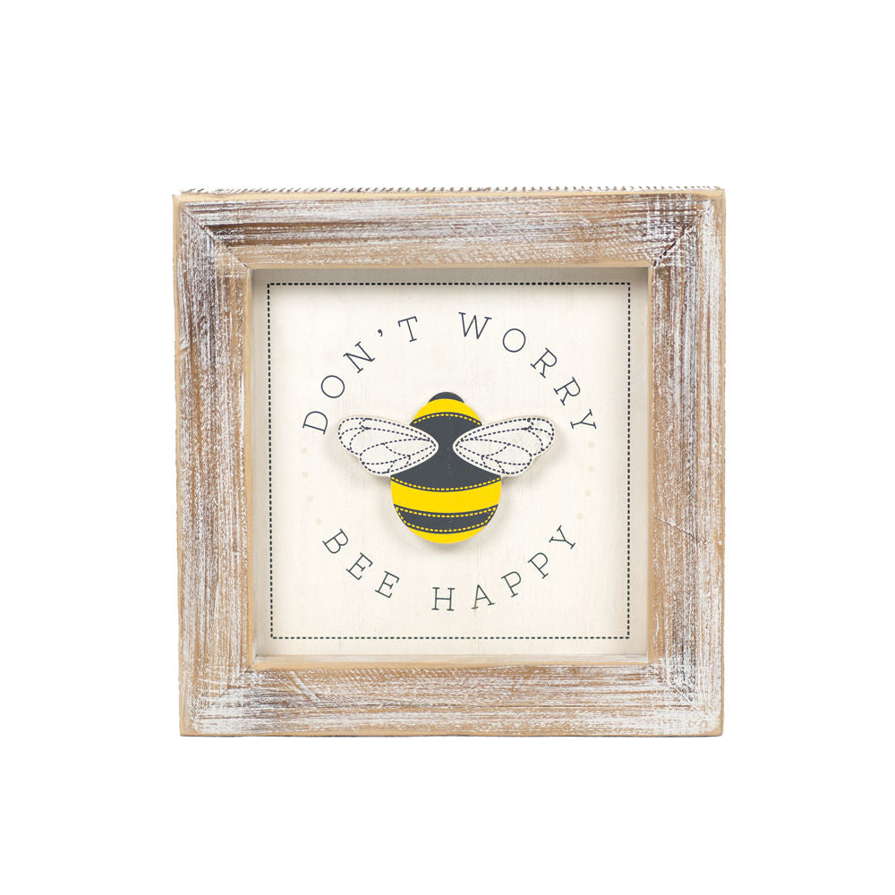 Wood Framed Sign | Reversible | Bee