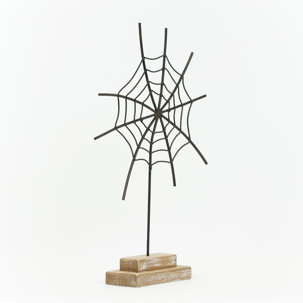 Metal Spider Web on a Stand | 12"