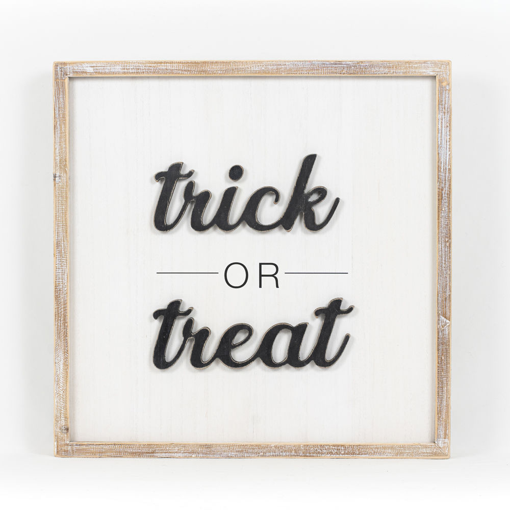 Wood Framed Sign | Reversible | Autumn/Trick Or Treat | Large