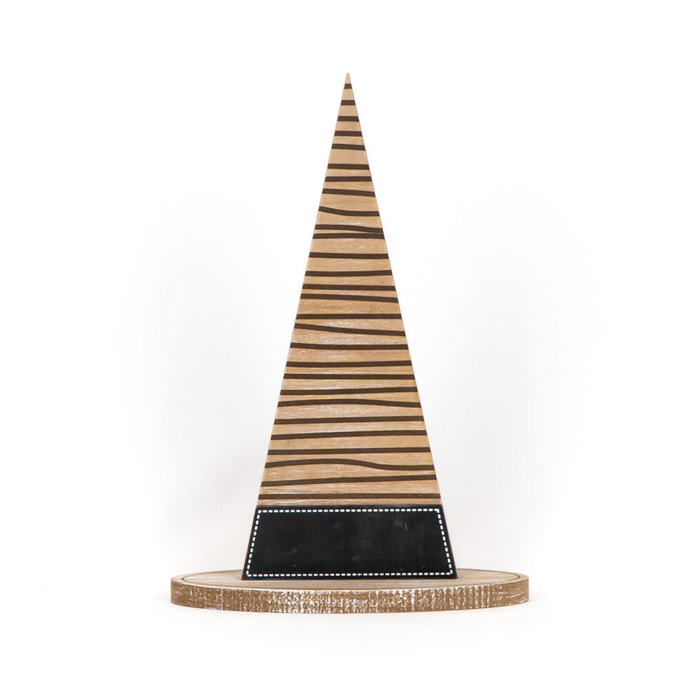 Wood Witch Hat | Stripes | Brown