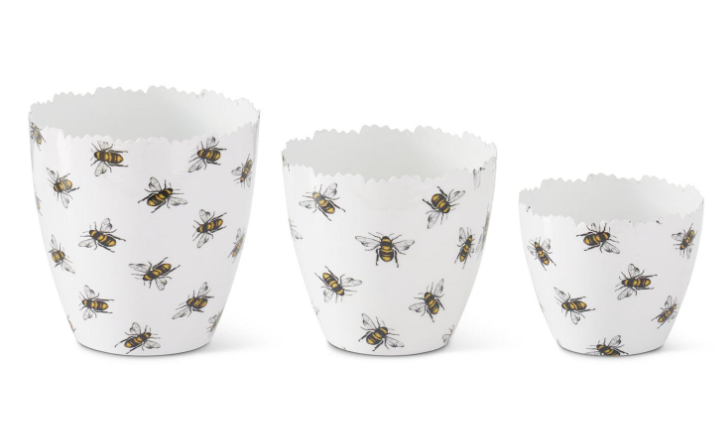 Bee Enameled Pots | Set of 3