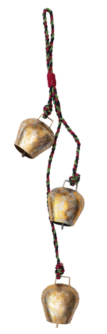 Hanging Metal Bells W/Braided Jute hanger