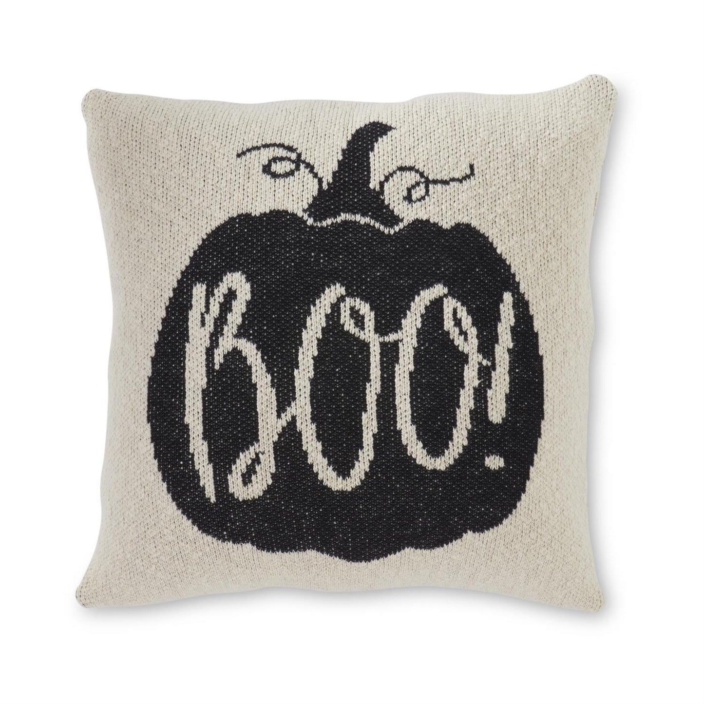 20" Knit Pillow | Boo | Cream & Black