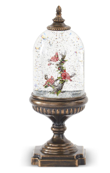 12.25 Inch Cardinal Water Spinning LED Snow Globe