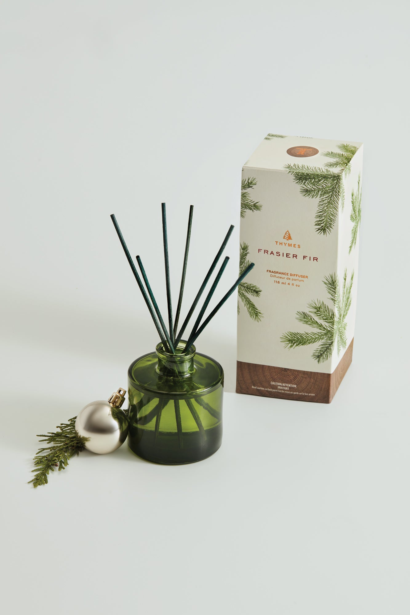 Thymes Diffuser 4 oz | Frasier Fir | Green Glass Design