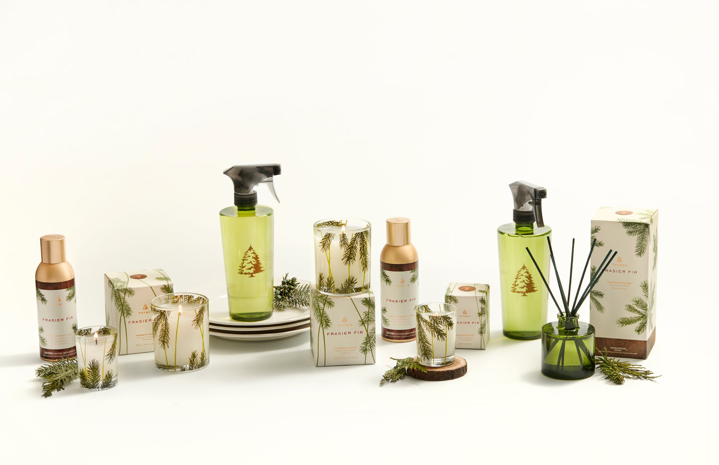 Thymes Votive Candle 2 oz | Frasier Fir | Pine Needle Design
