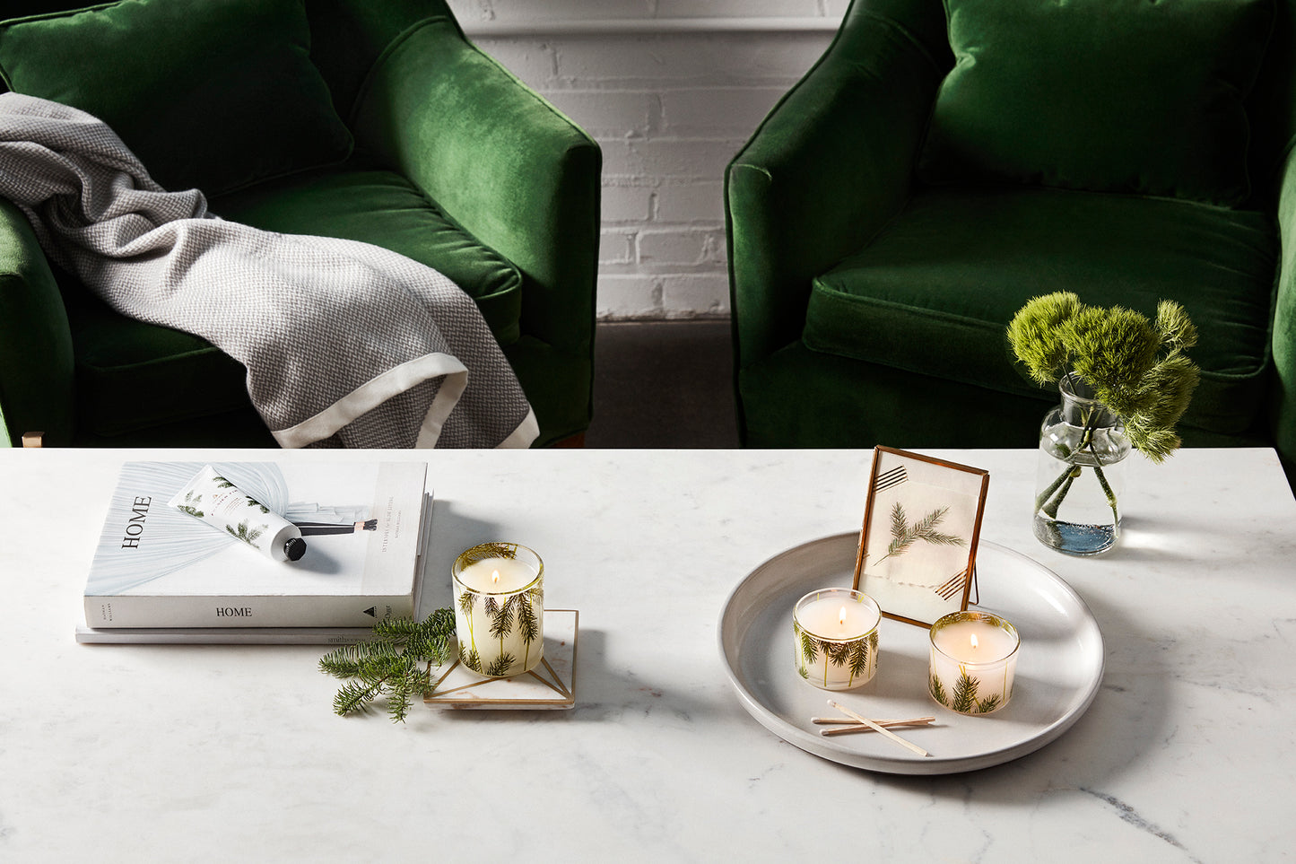 Thymes Candle (Set of 2) 3.75 oz each | Frasier Fir | Pine Needle Design