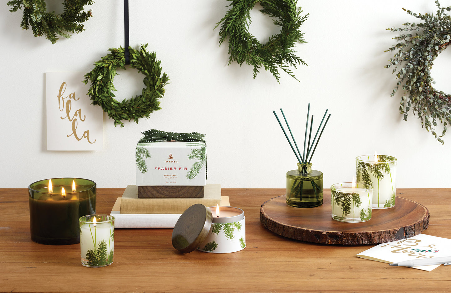 Thymes Votive Candle 2 oz | Frasier Fir | Pine Needle Design