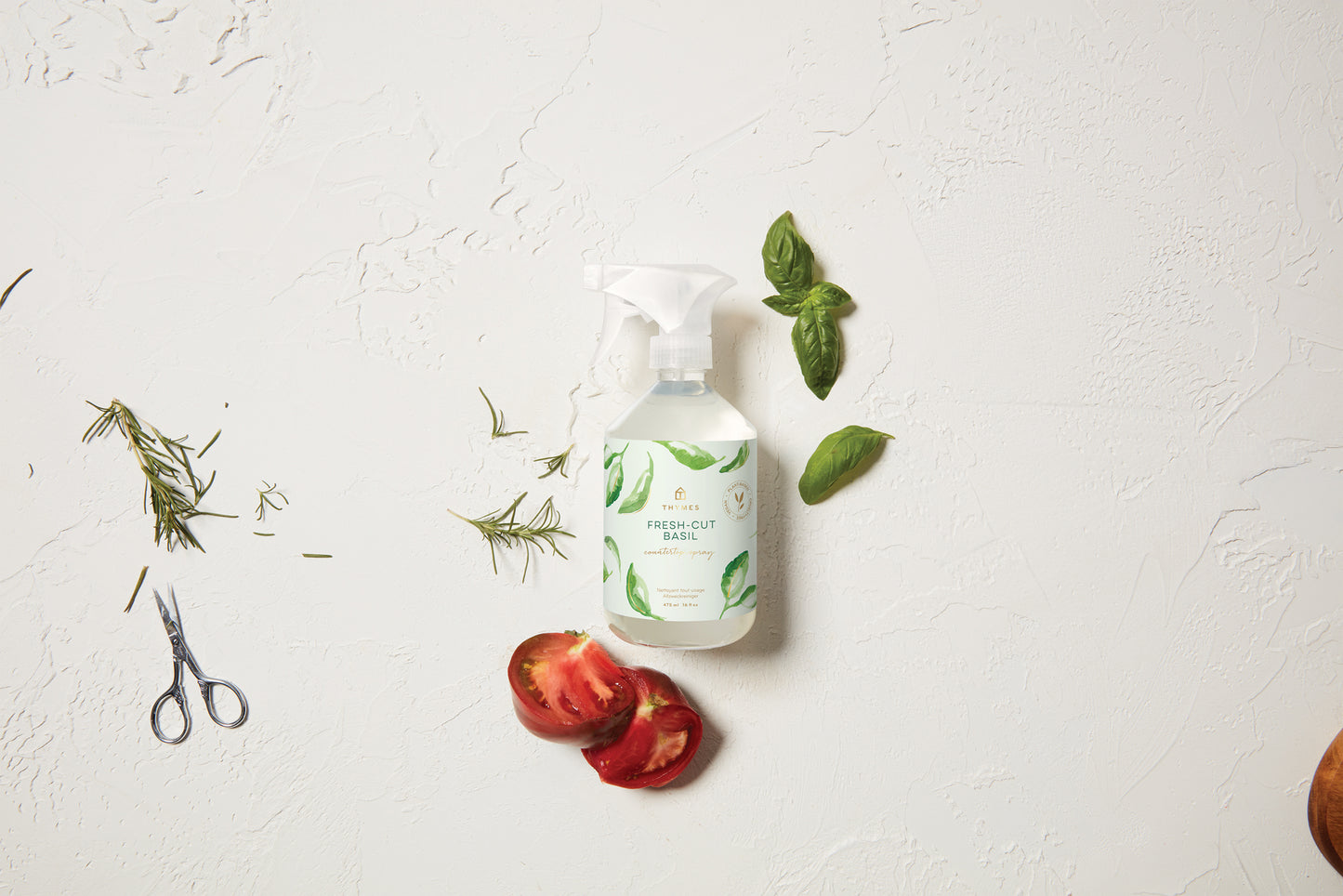 Thymes Countertop Spray 16.5 oz | Fresh-Cut Basil