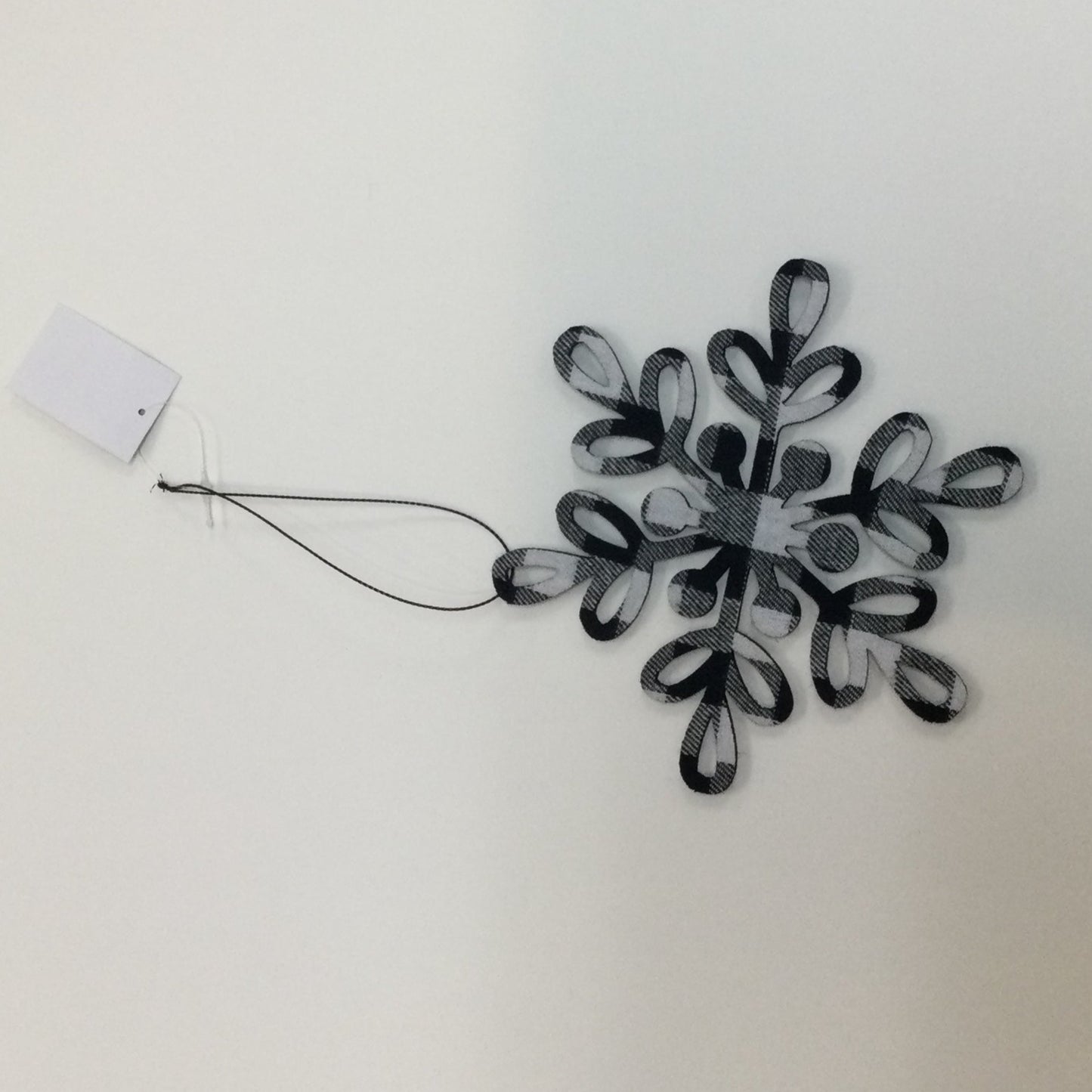Black and White Paid Snowflake Ornament