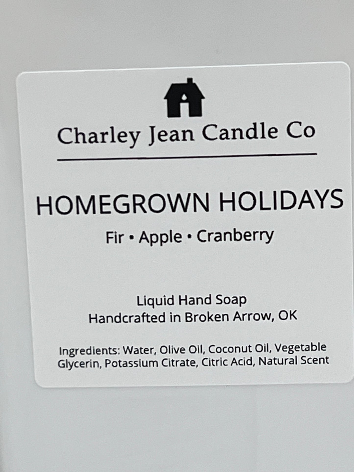 Charley Jean Candle Co Homegrown Holidays Liquid Hand Soap