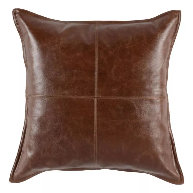 Classic Home NF Kona Brown Leather Pillow
