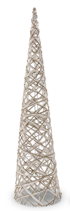 Cream and Tan Yarn Cone Tree |Large|