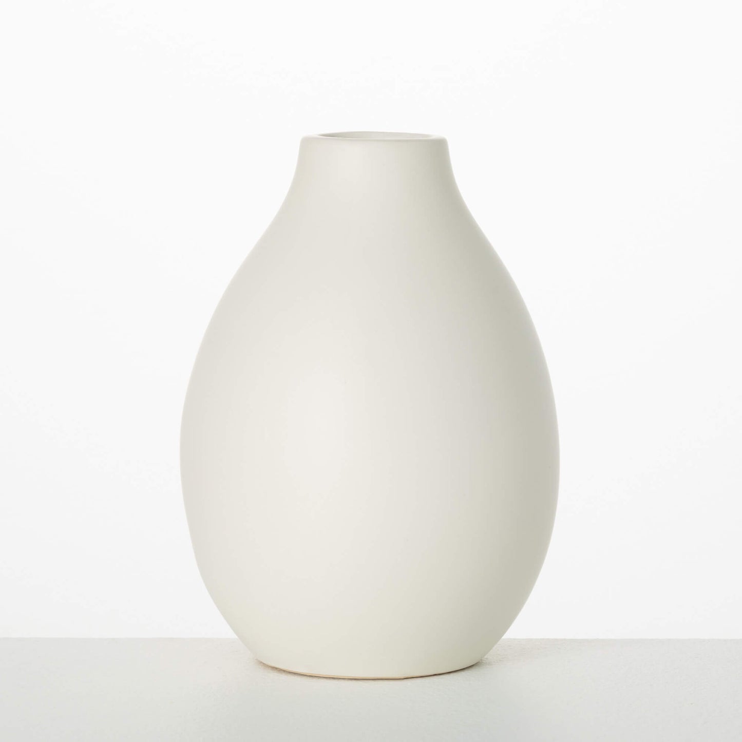 Matte Ivory Teardrop Vase