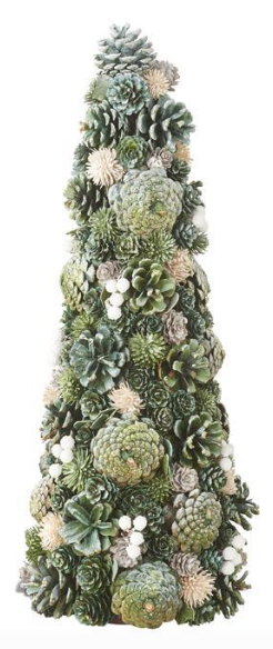 Mixed Green Tone Pinecone Cone Tree |Medium|