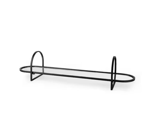 Evianna Mirrored W/Black Metal Frame Tray