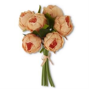 12” Real Touch Peony Bundle | 6 Stems | Peach
