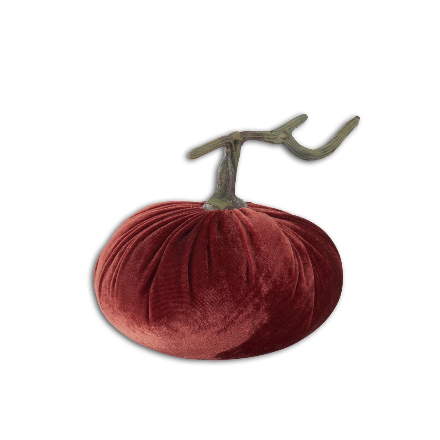 6.5” Rust Velvet Stuffed Pumpkin