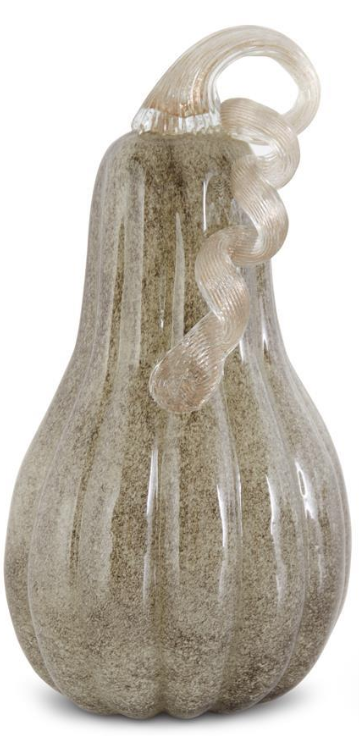 Tall Brown Handblown glass pumpkin