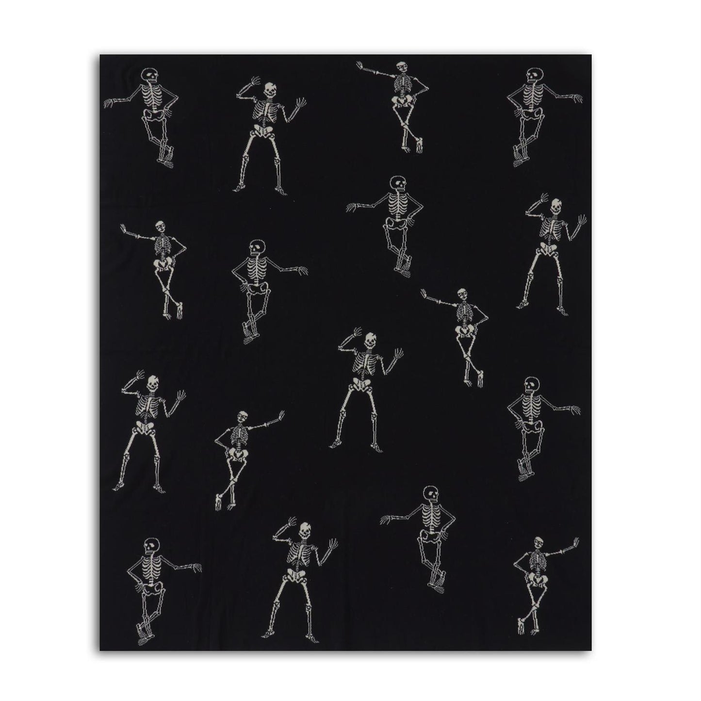 Knit Throw | Skelton | Black & White | 60"