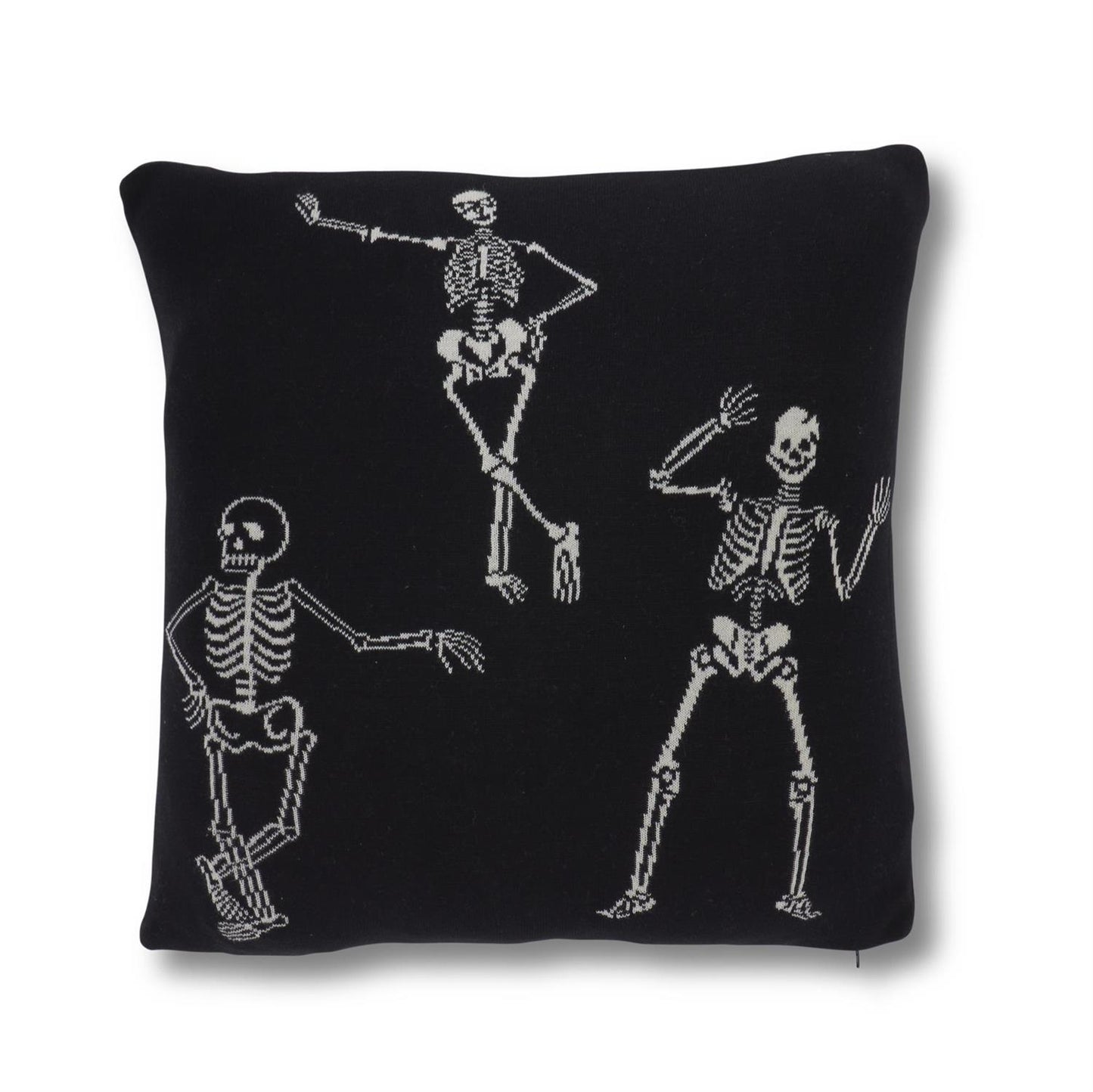 20" Knit Skeleton Pillow | Black & White