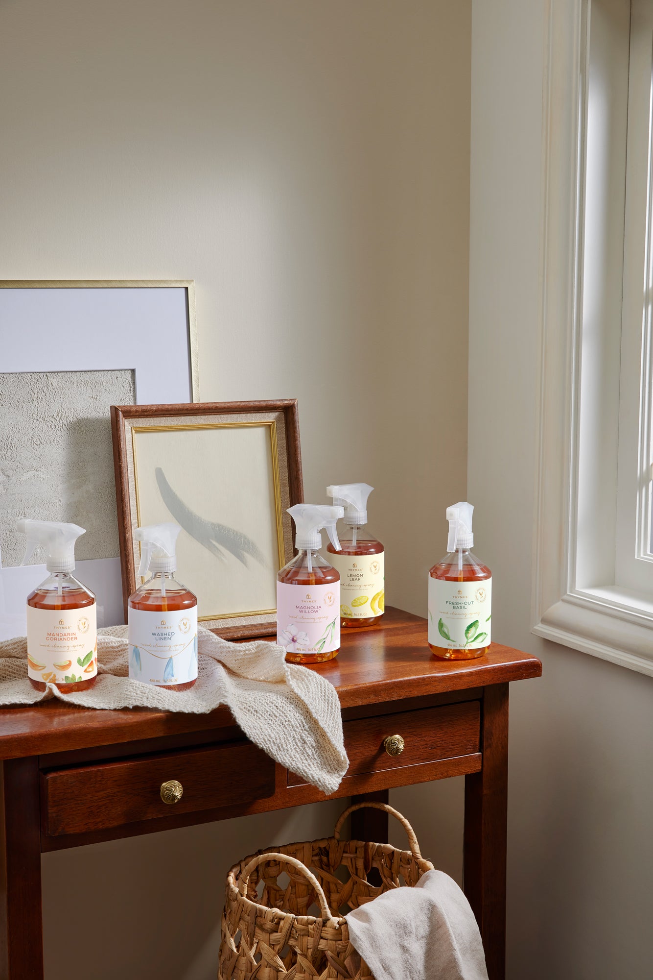Thymes Wood Cleaning Spray 16.5 oz | Lemon Leaf