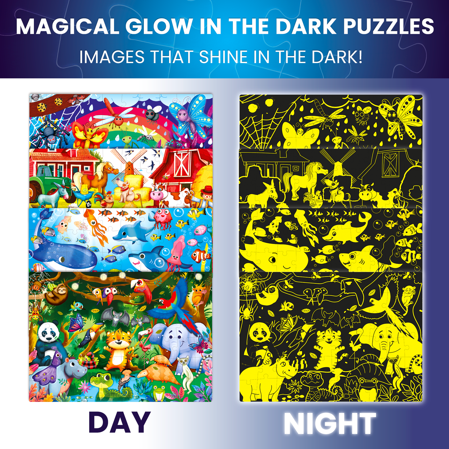 Glow In the Dark Puzzles for Kids 60 pieces