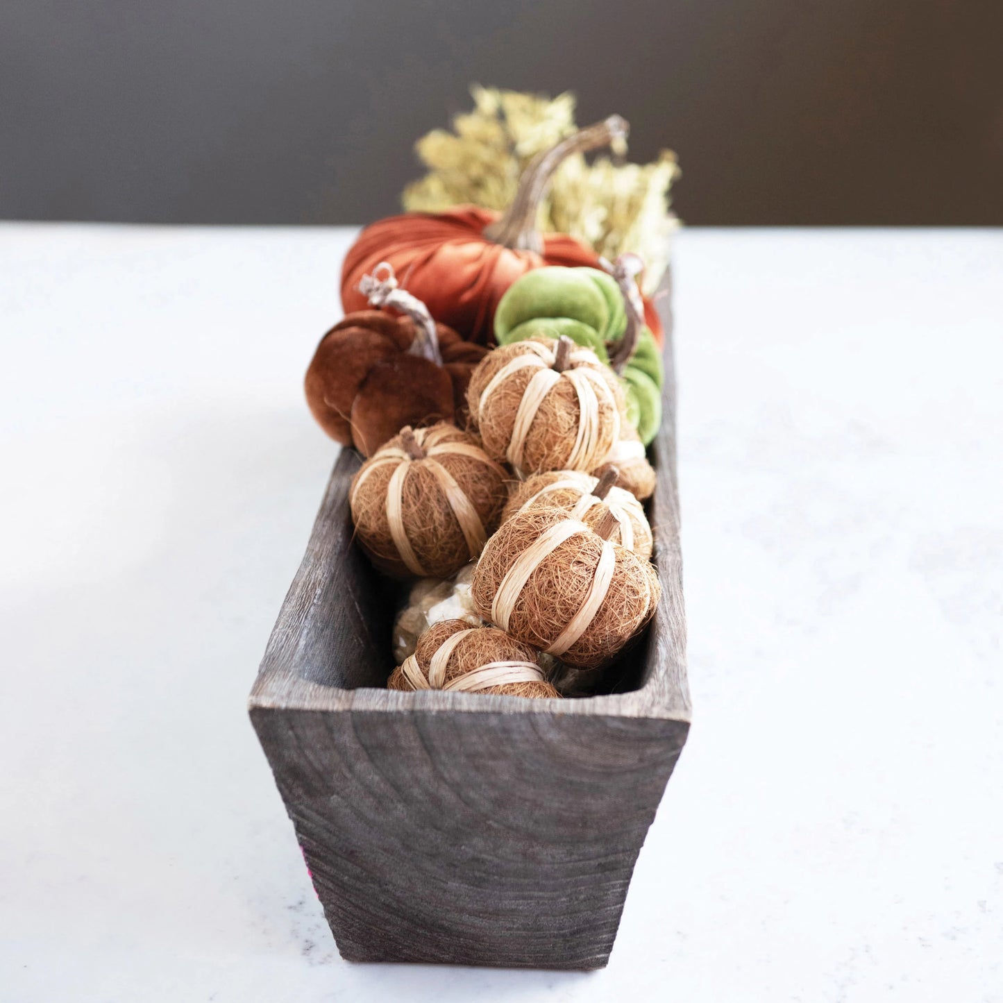 Dried Natural Coco Fiber & Raffia Pumpkin | 3"