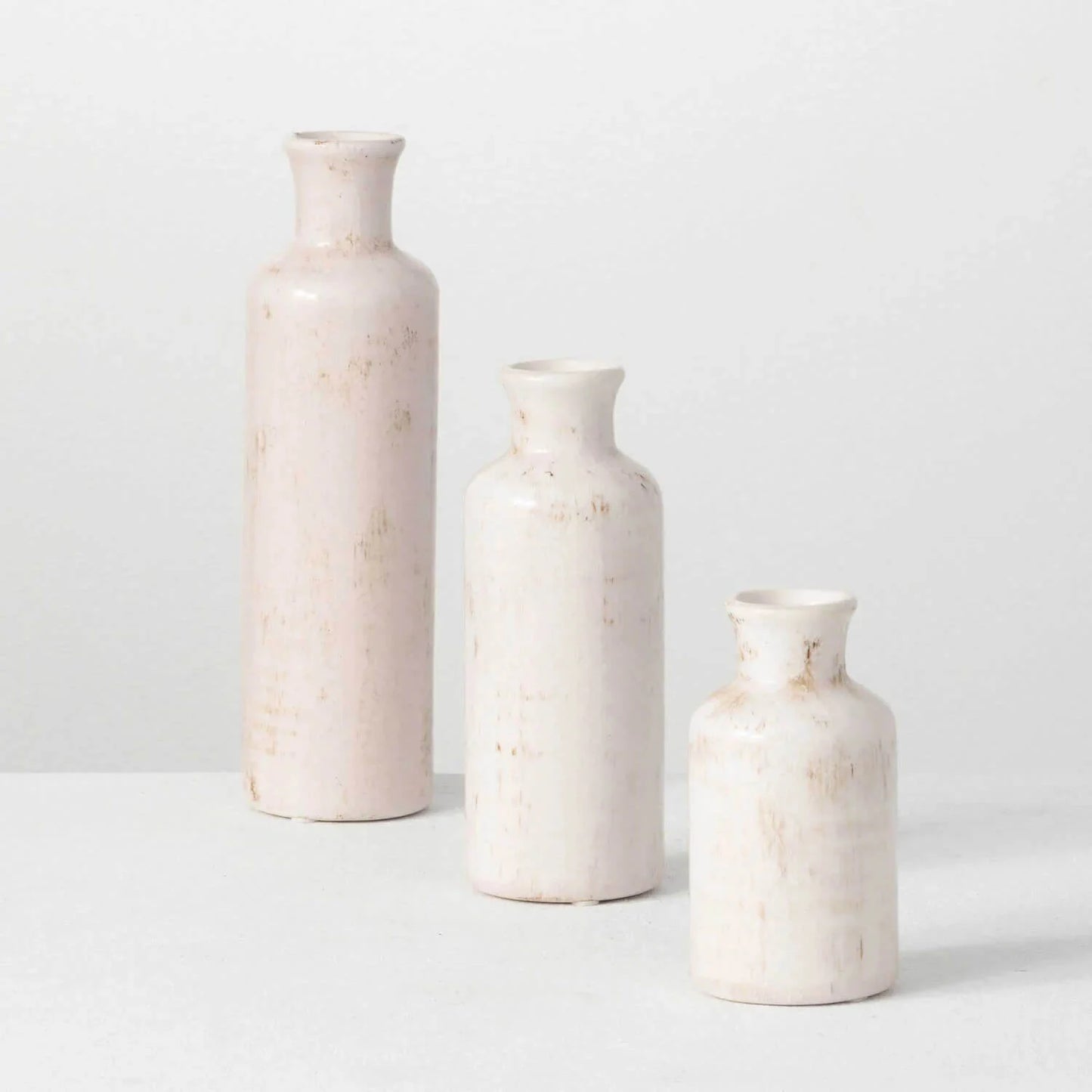 White Bottle Vase | Set of 3