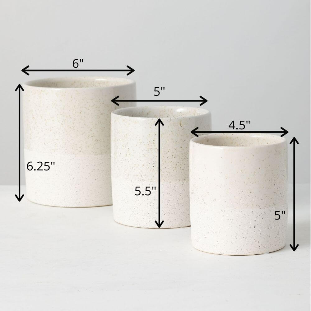 Speckled Planters | Set of 3 | White