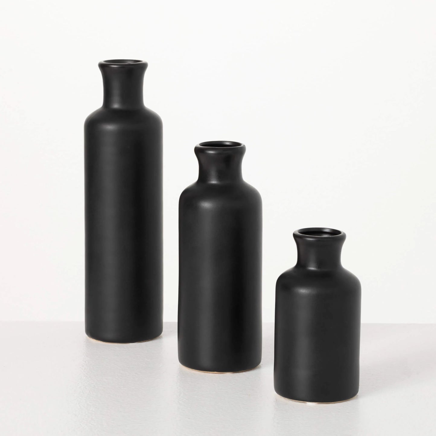 Matte Black Vase | Set of 3