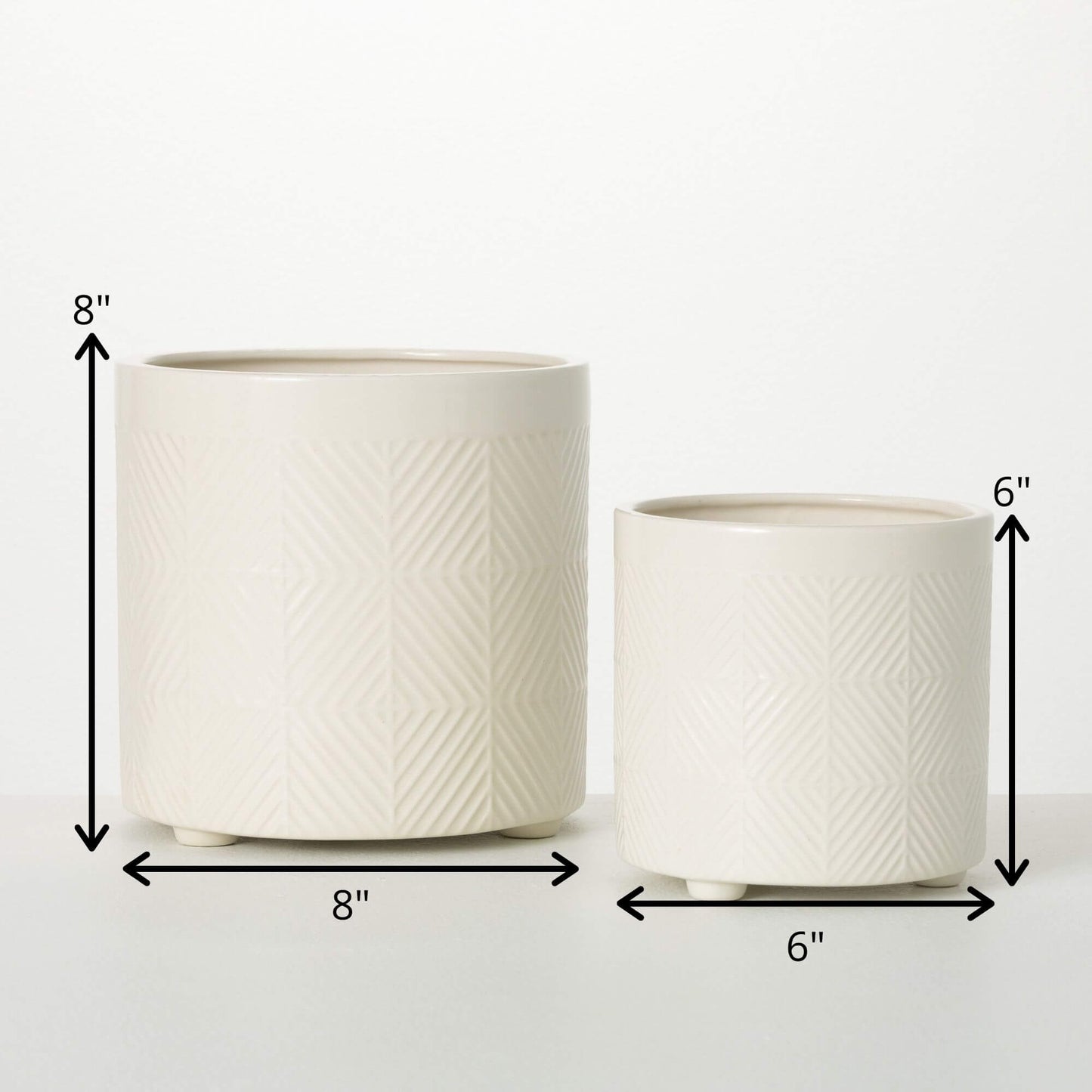 Patterned Pots | Set of 2 | White