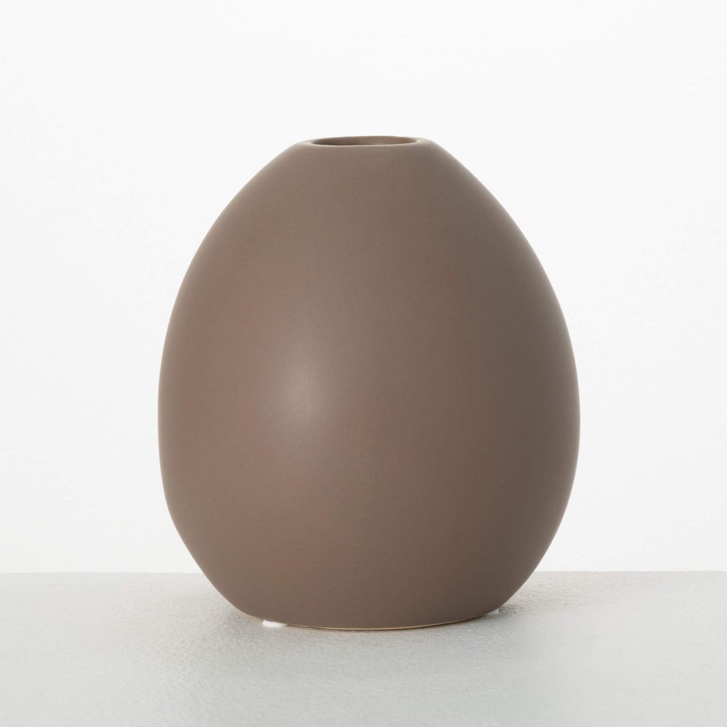 Modern Matte Brown Oval Vase