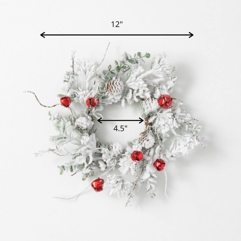 4.5" Flocked Pine/Bell Ring