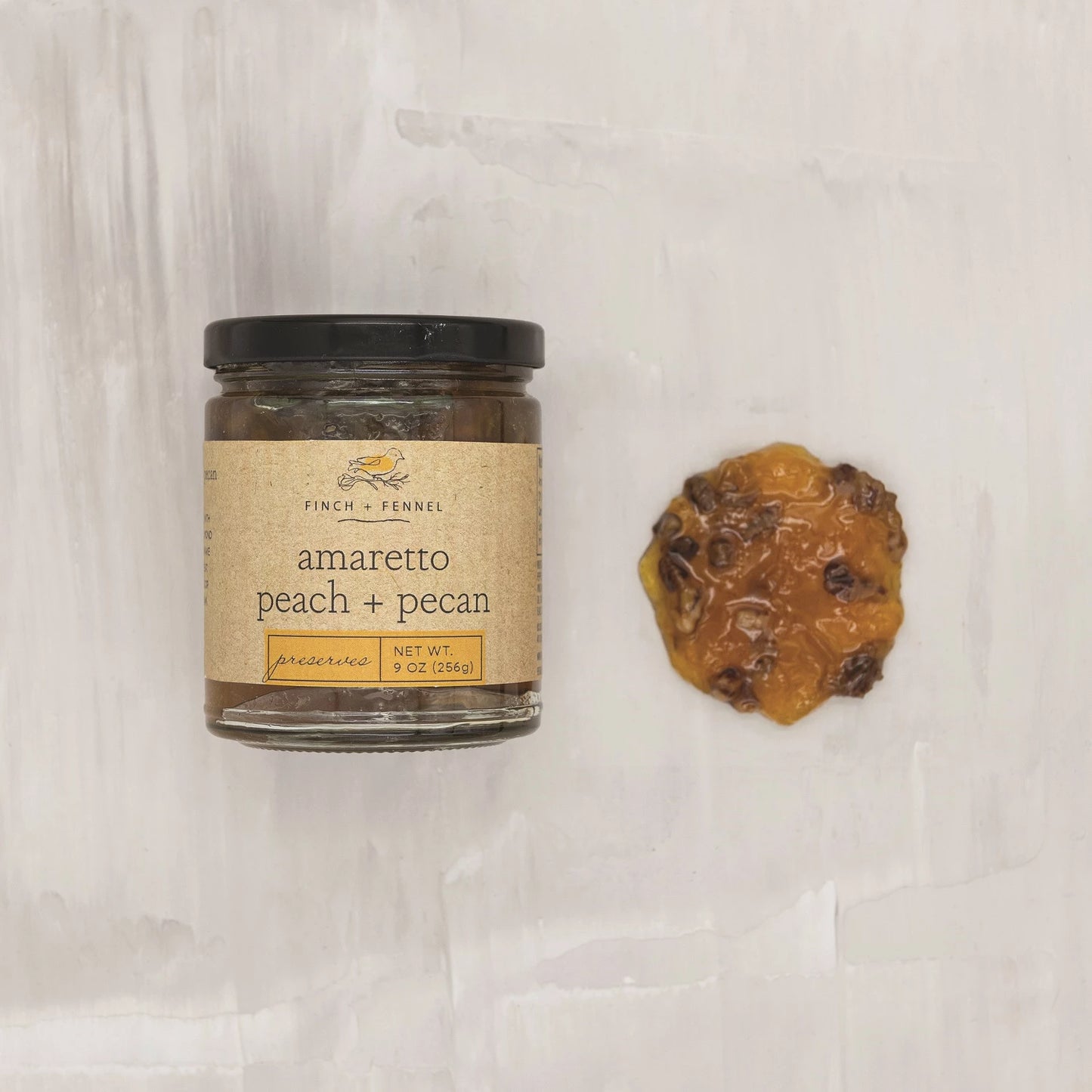 Finch + Fennel Amaretto Peach Pecan Preserves 9 oz