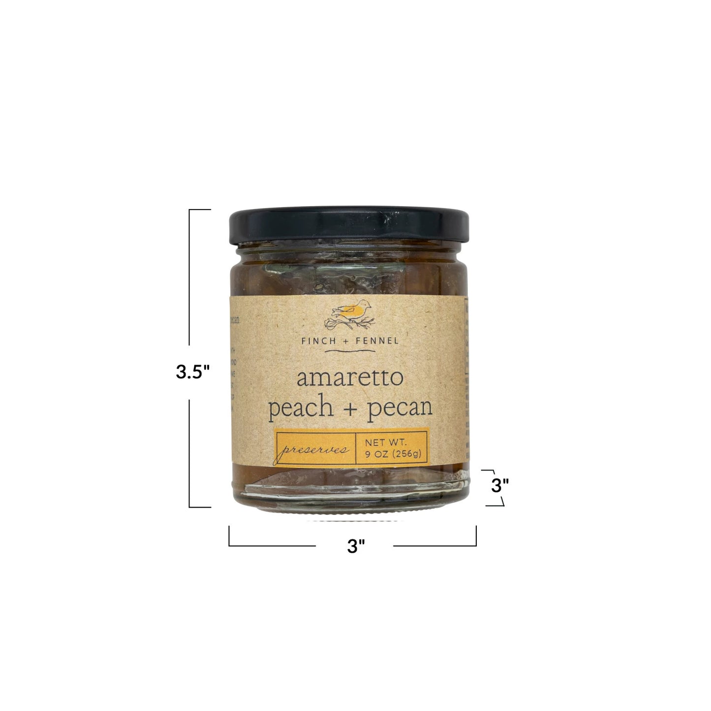 Finch + Fennel Amaretto Peach Pecan Preserves 9 oz